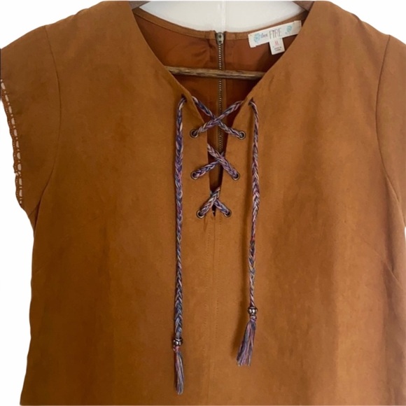 Love, Fire Brown Suede Dress size Medium - Picture 3 of 12